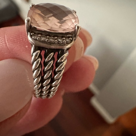 David Yurman Petite Wheaton Morganite ring 10mm - Picture 3 of 7